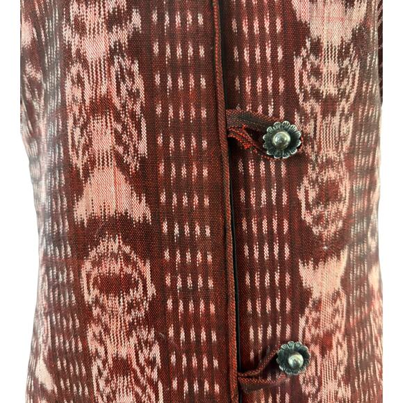 OOAK Quilted Patterened top jacket Short sleeves button front round neck medium - Picture 6 of 13